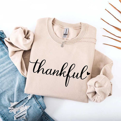 Thankful Sweatshirt for Women - Cozy Thanksgiving Gift Sweater