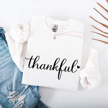 Thankful Sweatshirt for Women - Cozy Thanksgiving Gift Sweater