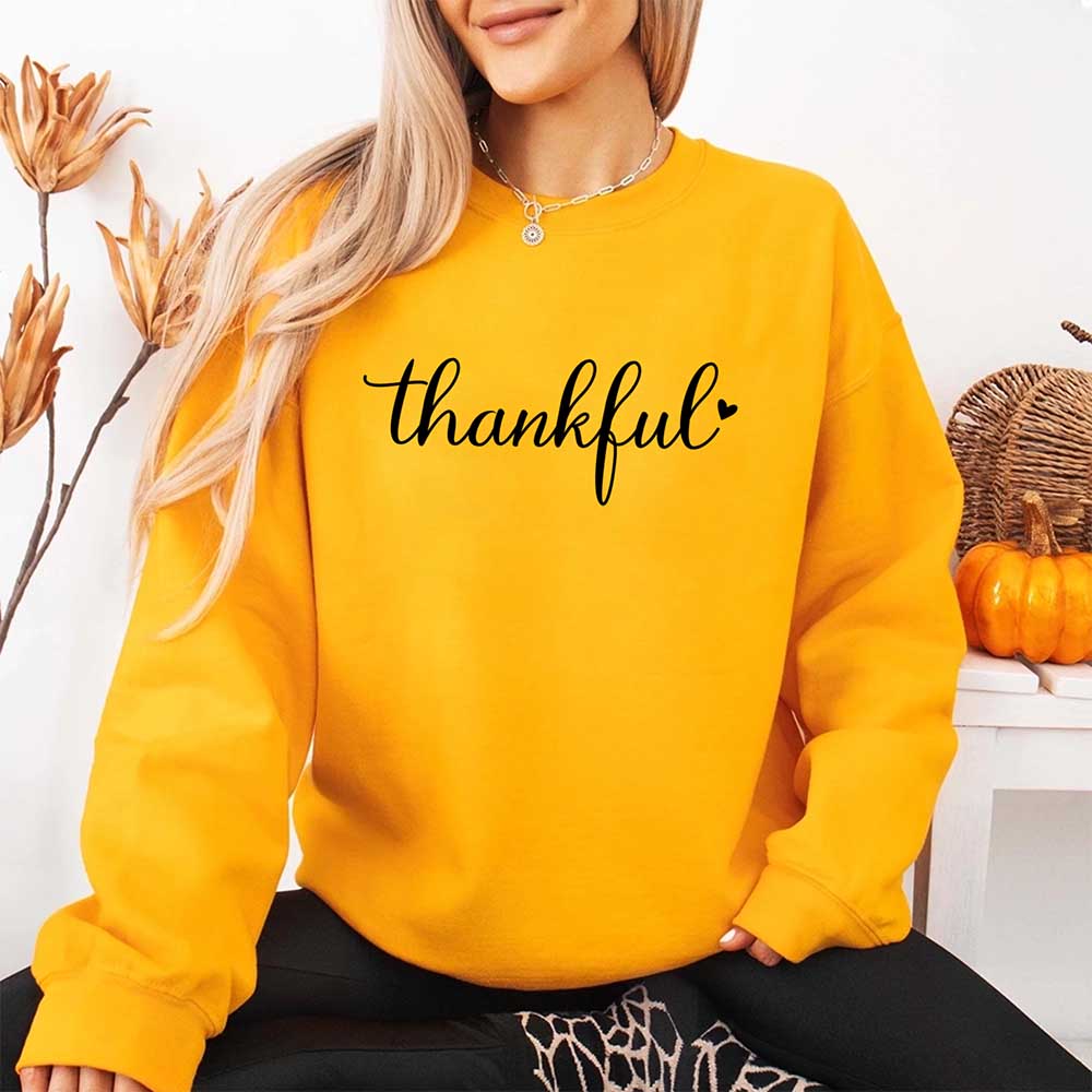 Thankful Sweatshirt for Women - Cozy Thanksgiving Gift Sweater