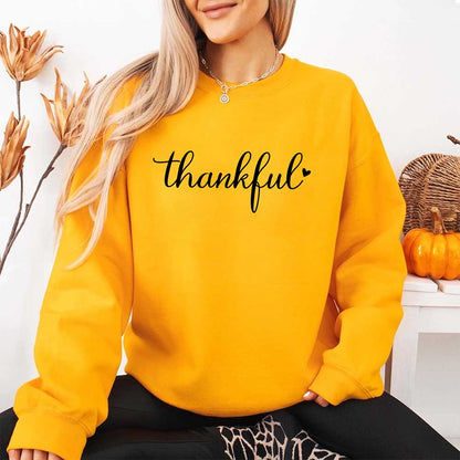 Thankful Sweatshirt for Women - Cozy Thanksgiving Gift Sweater