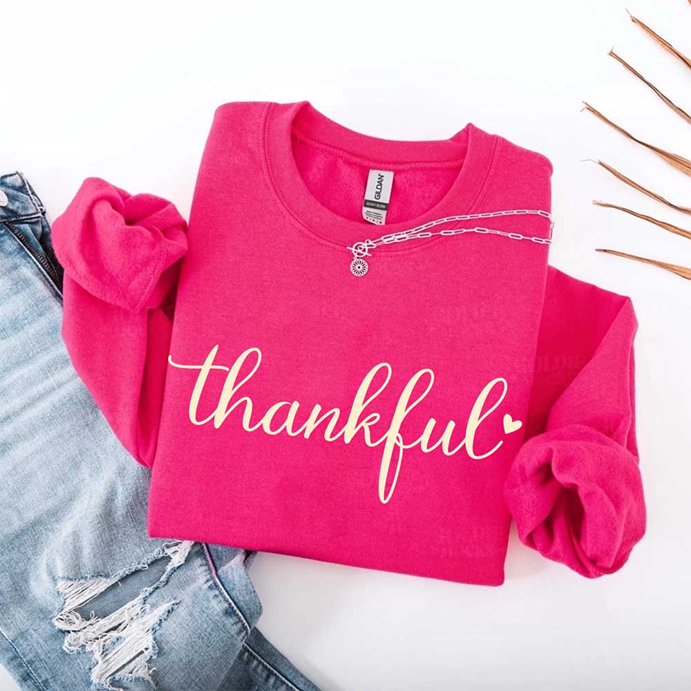 Thankful Sweatshirt for Women - Cozy Thanksgiving Gift Sweater
