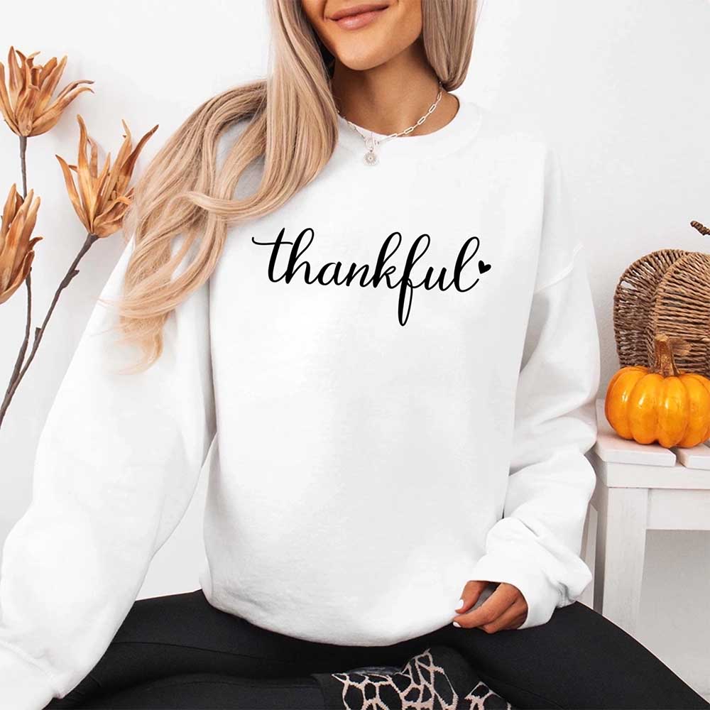 Thankful Sweatshirt for Women - Cozy Thanksgiving Gift Sweater