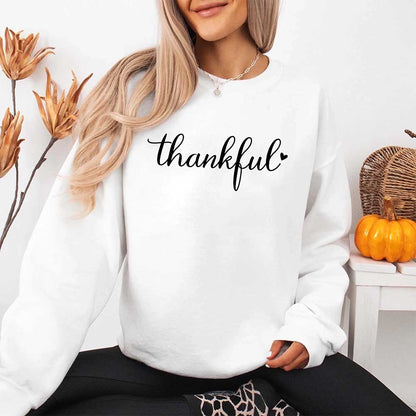 Thankful Sweatshirt for Women - Cozy Thanksgiving Gift Sweater
