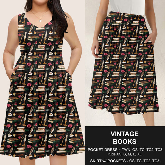 B285 - Preorder Vintage Books Dress/Skirt with Pockets (Closes 4/15. ETA: mid June)