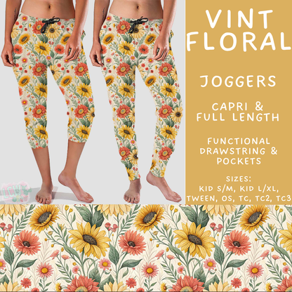 Batch #603 - September Request Run - Closes 10/26 - ETA mid/late Dec - Vint Floral Full and Capri Length Joggers