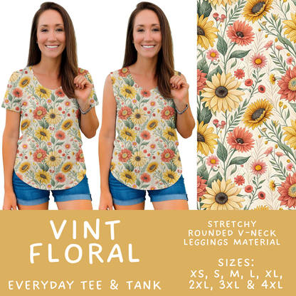 Batch #603 - September Request Run - Closes 10/26 - ETA mid/late Dec - Vint Floral Everyday Tank & Tee