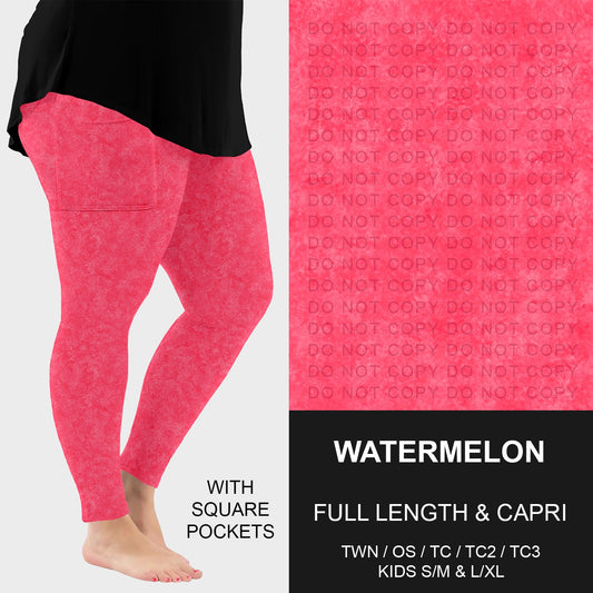 B280 - Preorder Watermelon Leggings w/ Pockets (Closes 3/22. ETA: late May)