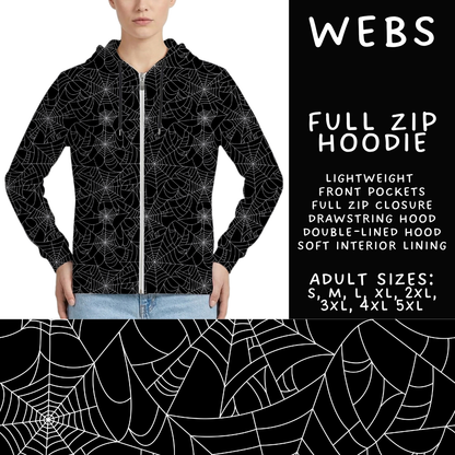 Batch #556 - Halloween 3 - Closes 7/15 - ETA mid Sept - Webs Full Zip Hoodie