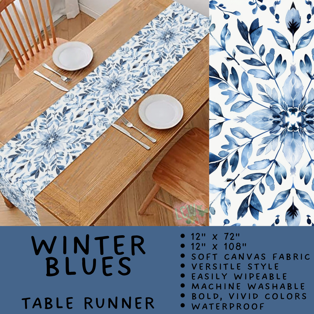 Batch #602 - Table Runners & Placemats - Closes 10/23 - ETA mid Dec - Winter Blues Table Runner