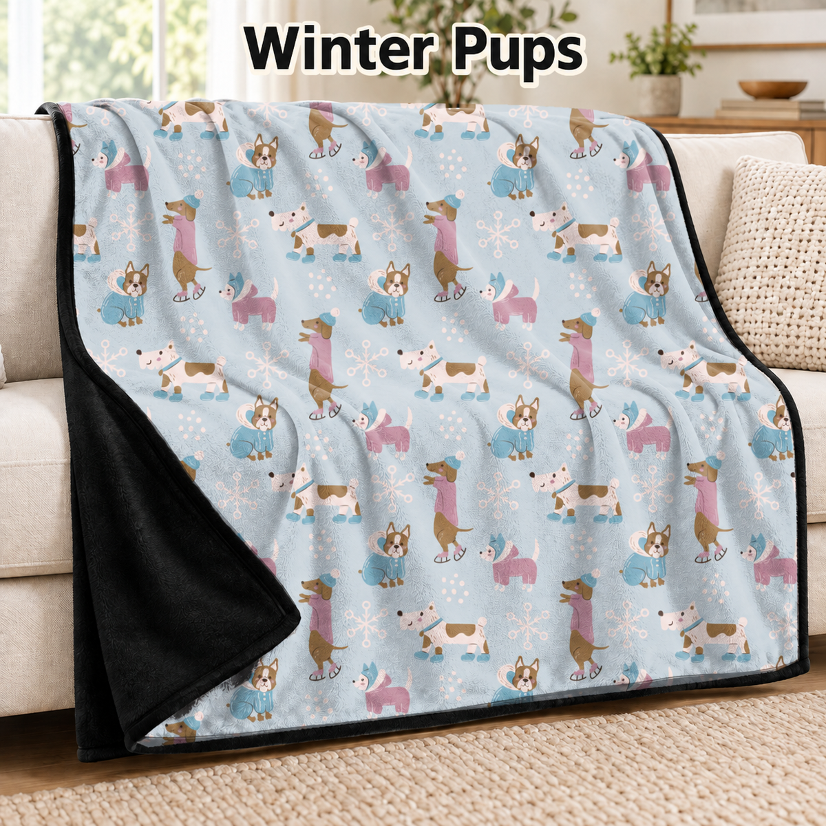 Winter Pups-Soft Throw Blanket 14 Run-Due 9/28