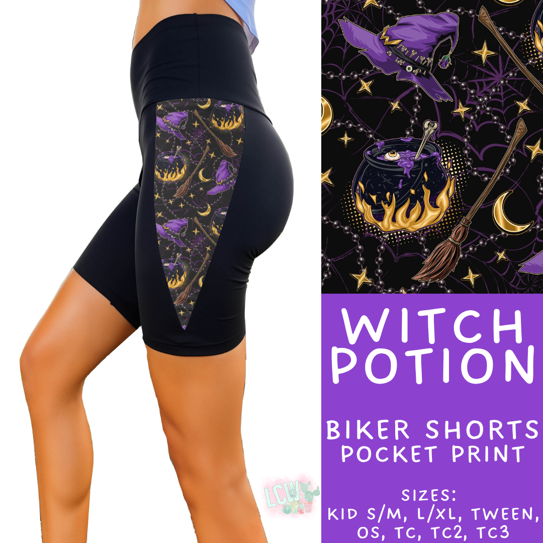 Batch #568 - Halloween Spooky Sets 3 - Closes 8/12 - ETA early October - Witch Potions Side Panel Biker Shorts