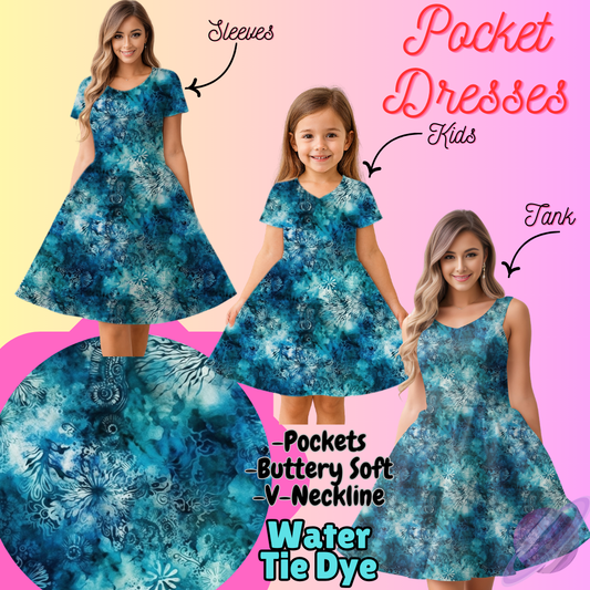 WATER TIE DYE-POCKET DRESS PREORDER-CLOSING 3/16