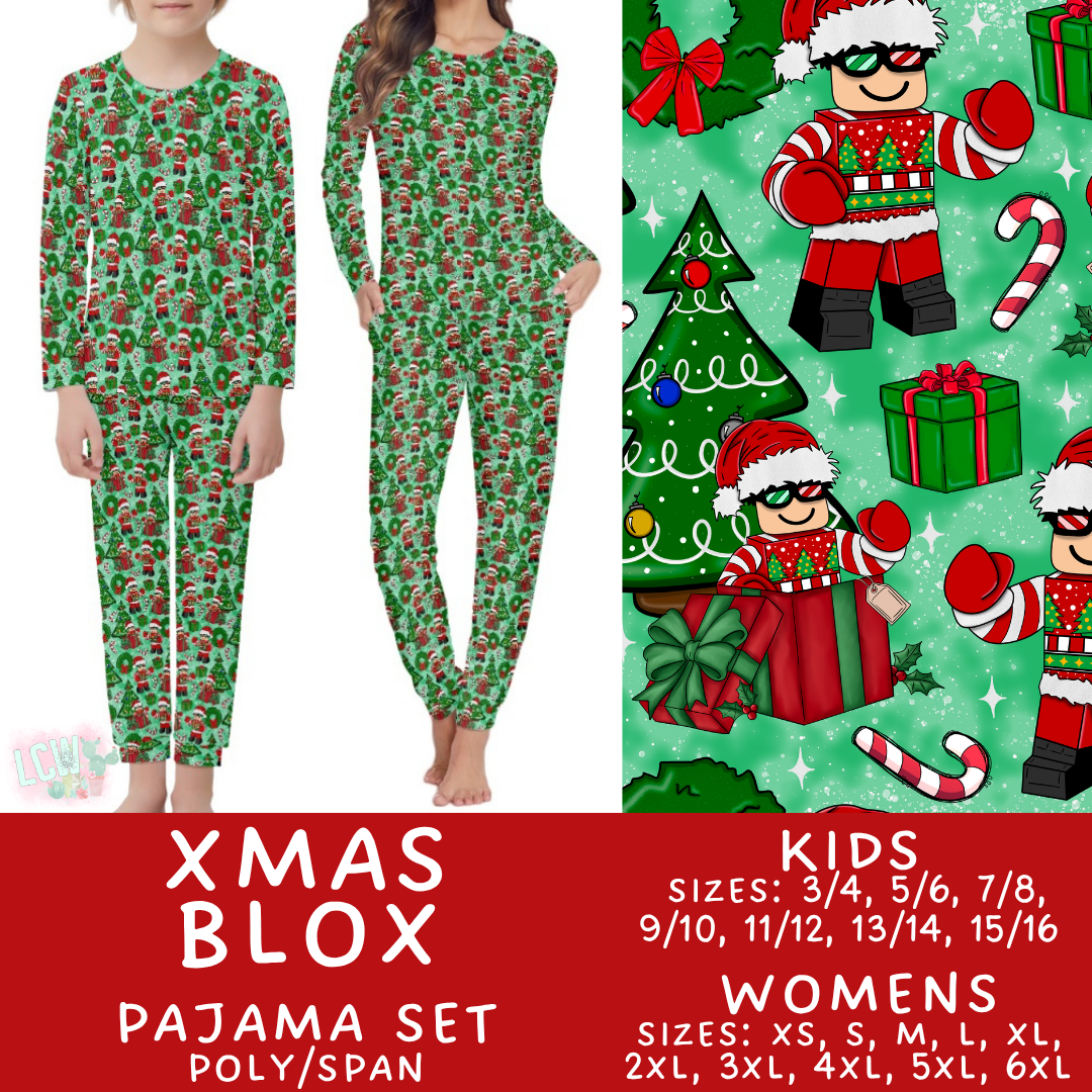 Batch #584 - Christmas Family Pajamas - Closes 9/11 - ETA mid Nov - Xmas Blox Womens & Kids Pajama Set