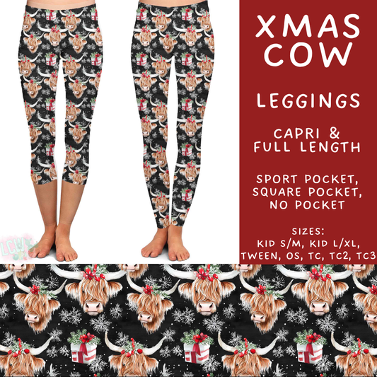 Batch #574 - HalloThanksMas - Closes 8/24 - ETA mid/late October - Xmas Cow Full and Capri Length Leggings