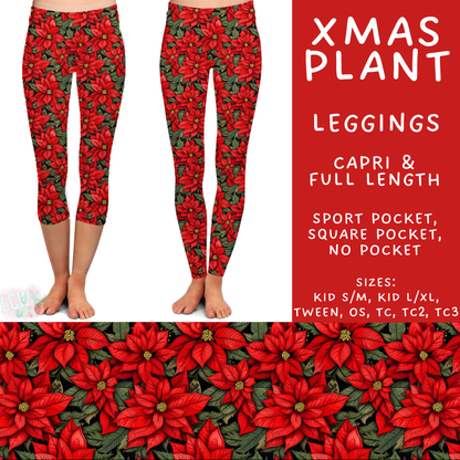 Batch #595 - Christmas Spirit 2 - Closes 10/7 - ETA early Dec - Xmas Plant Full and Capri Length Leggings