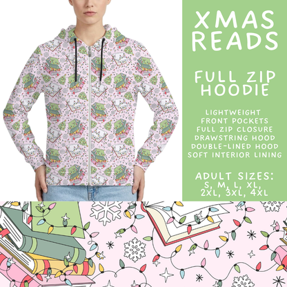 Batch #565 - Christmas in July 2 - Closes 8/5 - ETA early October - Xmas Reads Full Zip Hoodie