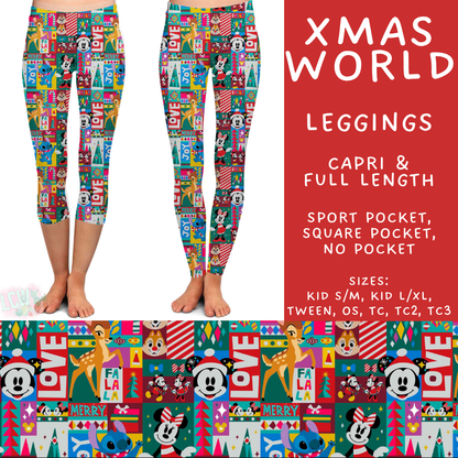 Batch #558 - Magical Character Christmas - Closes 7/20 - ETA mid/late Sept - Xmas World Full and Capri Length Leggings