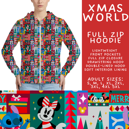 Batch #558 - Magical Character Christmas - Closes 7/20 - ETA mid/late Sept - Xmas World Full Zip Hoodie