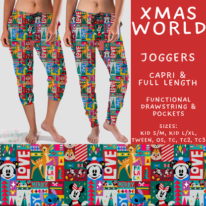 Batch #558 - Magical Character Christmas - Closes 7/20 - ETA mid/late Sept - Xmas World Full and Capri Length Joggers