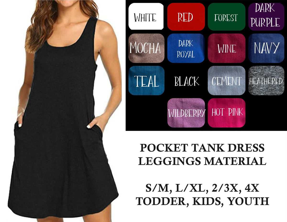 WT6S - Solid Color Tank Dress with Side Pockets - Preorder Due 11/1 ETA: Late Dec