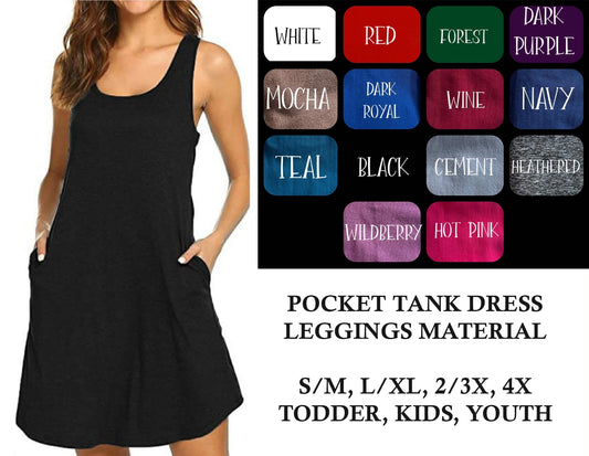 WT6S - Solid Color Tank Dress with Side Pockets - Preorder Due 11/1 ETA: Late Dec