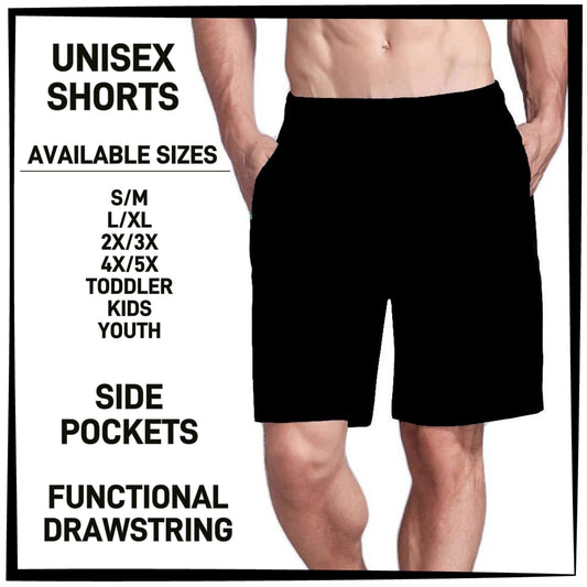 B9BH - Solid Black Unisex Shorts - Preorder Closing 2/17 ETA: Late April