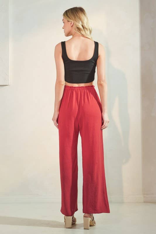 EP6836-14 KNEE LENGTH SOLID CASUAL PANTS: Black / 2-2-2 (S-M-L)