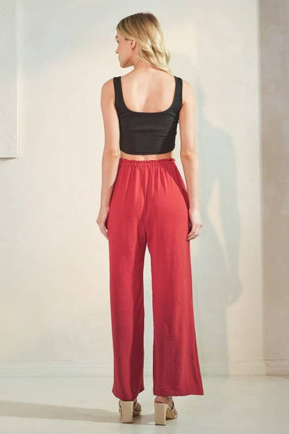 EP6836-14 KNEE LENGTH SOLID CASUAL PANTS: Black / 2-2-2 (S-M-L)