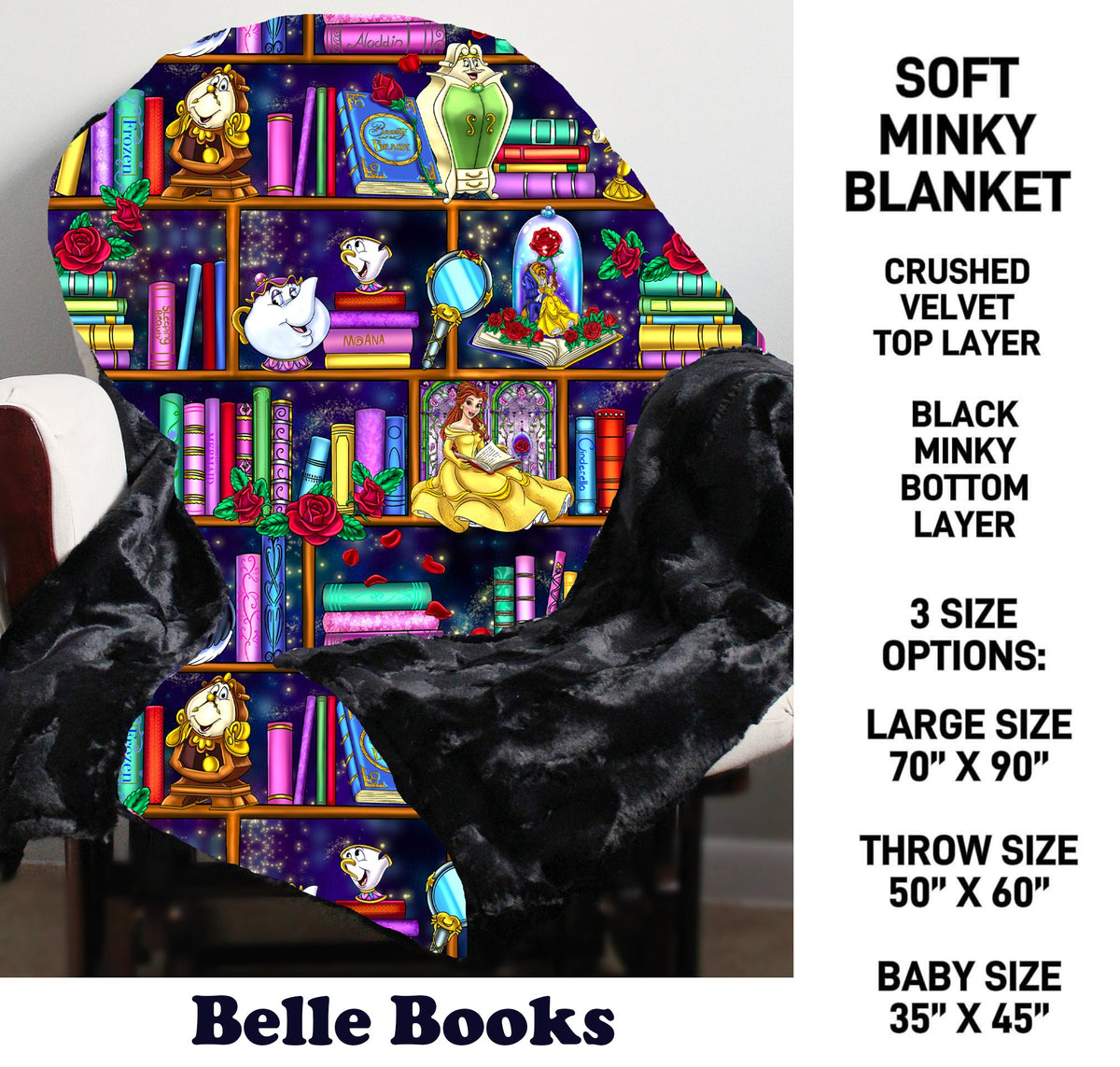 MN8K - Belle Books Minky Blanket - Preorder Due 10/18 ETA: Early Dec