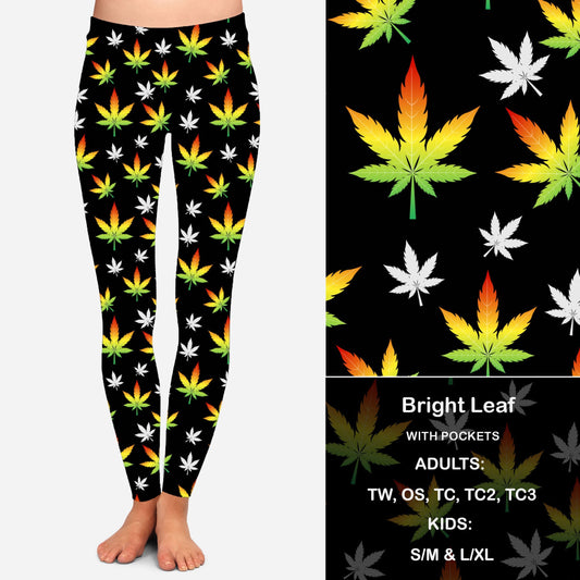 Bright Leaf Leggings with Pockets