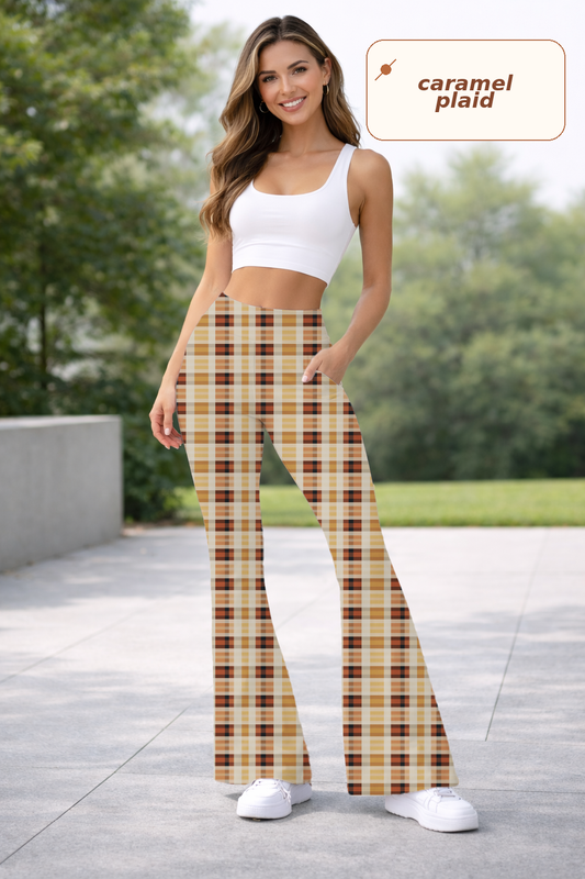 CARAMEL PLAID-YOGA FLARE PREORDER- CLOSING 9/14