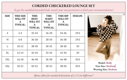 Charlie Checkered Corded Crew Set - Girl Code Couture