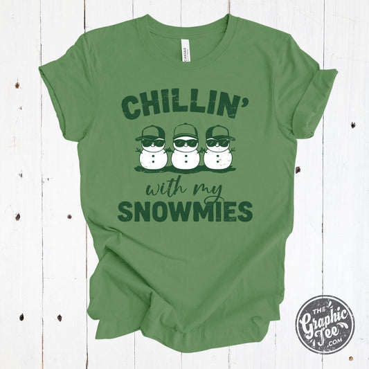 Chillin' With My Snowmies Leaf Short Sleeve Graphic Tee