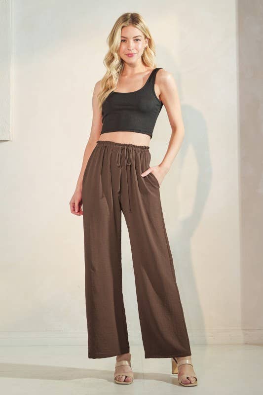 EP6836-14 KNEE LENGTH SOLID CASUAL PANTS: Black / 2-2-2 (S-M-L)