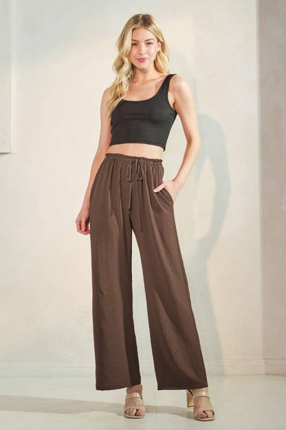 EP6836-14 KNEE LENGTH SOLID CASUAL PANTS: Black / 2-2-2 (S-M-L)