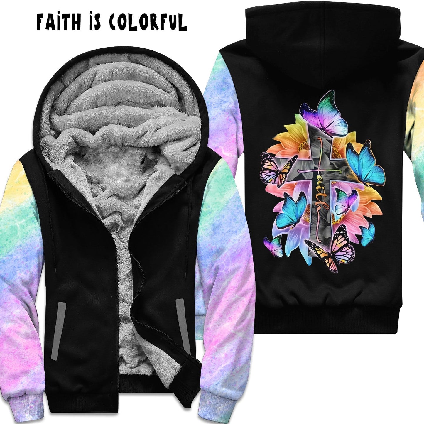 JACKET RUN 14-FAITH IS COLORFUL-FLEECE OR COTTON LINER-PREORDER CLOSING 12/16