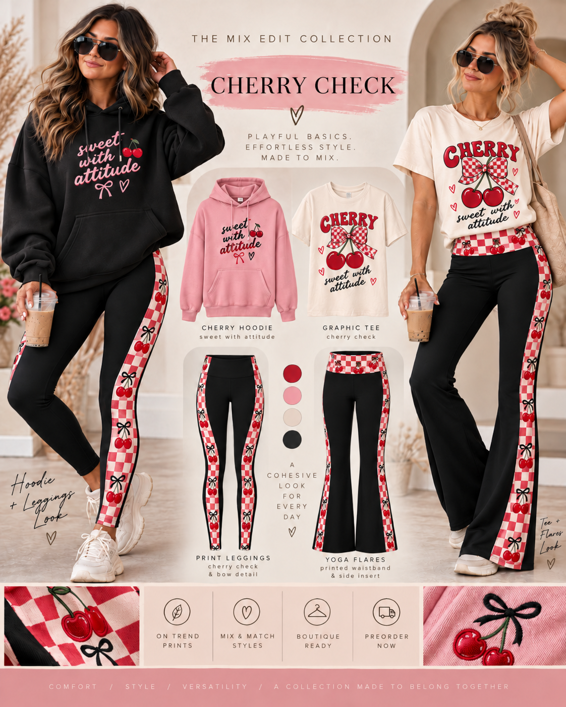 CHERRY CHECK HOODIE