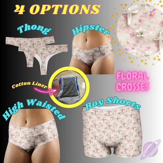 FLORAL CROSSES- UNDERWEAR 3 PREORDER CLOSING 3/27