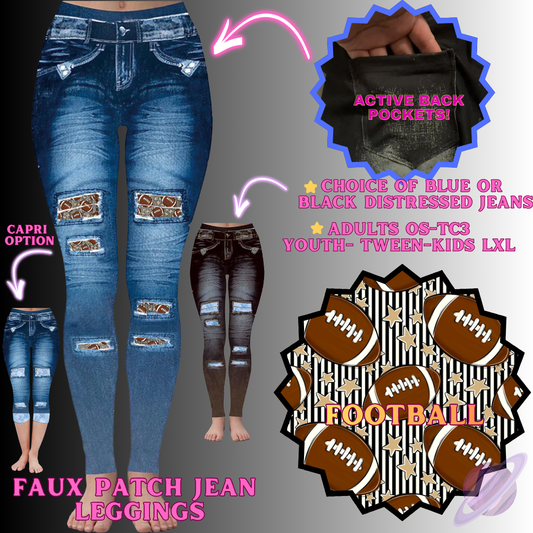 FOOTBALL-FAUX JEAN LEGGING-PREORDER CLOSING 12/2