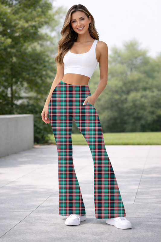 HOLIDAY PLAID-HOLIDAY RUN-YOGA FLARE PANTS-PREORDER DUE 9/18