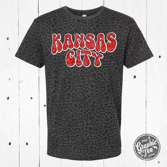 Kansas City Glitter Leopard Unisex Tee