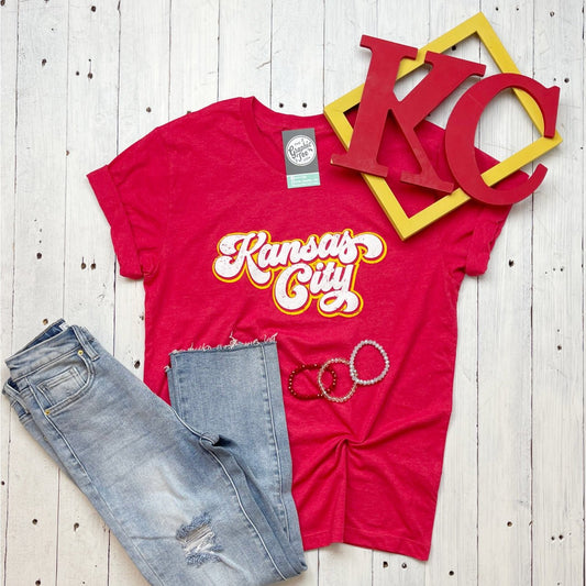 Kansas City Retro Cursive Crewneck Unisex Short Sleeve Tee