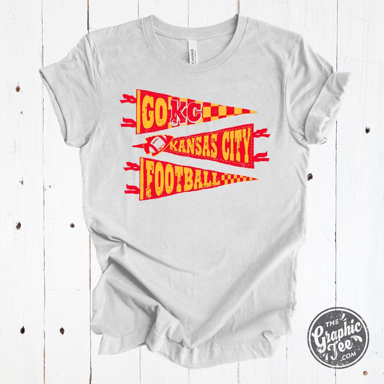 KC Pennants Adult Short Sleeve Ash Crewneck Graphic Tee
