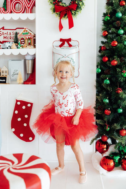 Candy Cane Lane 3/4 Tutu Leotard