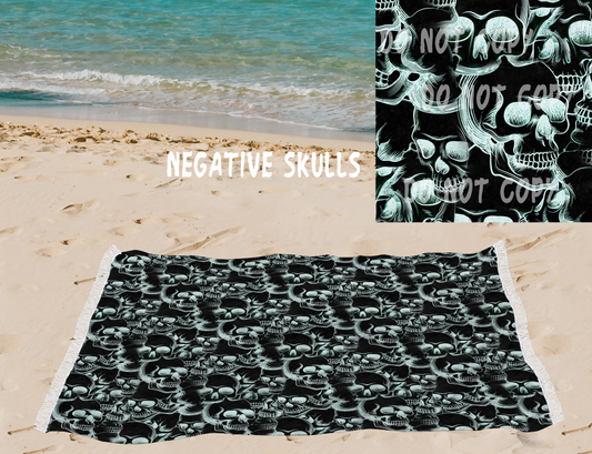 Negative Skulls -OVERSIZED BEACH TOWEL 6-PREORDER CLOSING 3/20