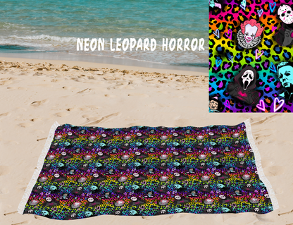 Neon Leopard Horror -OVERSIZED BEACH TOWEL 6-PREORDER CLOSING 3/20