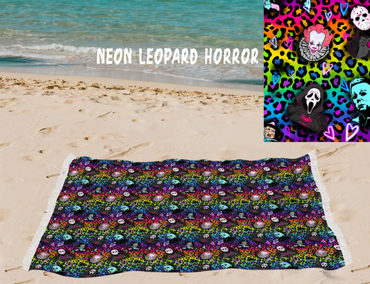 Neon Leopard Horror -OVERSIZED BEACH TOWEL 6-PREORDER CLOSING 3/20