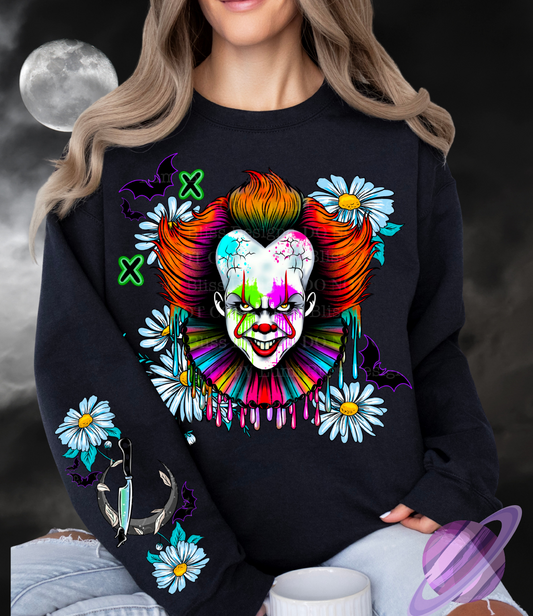 PAINT PENNY- CREW SWEATSHIRT W/ SLEEVE PRINT