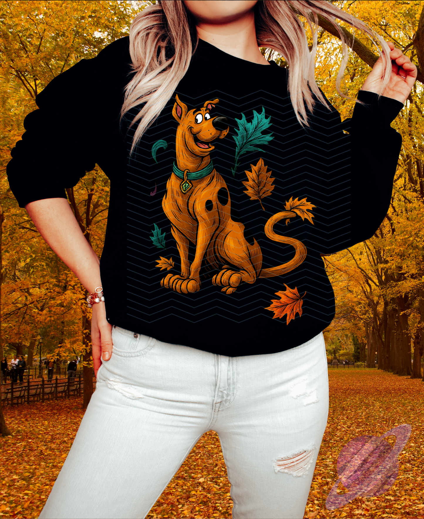 FALLING LEAVES-PUMPKIN SCOOB-CREWNECK SWEATSHIRT