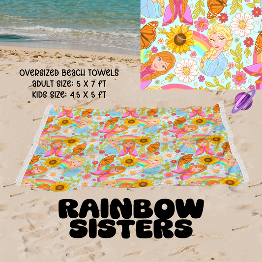 Rainbow sisters -OVERSIZED BEACH TOWEL 6-PREORDER CLOSING 3/20